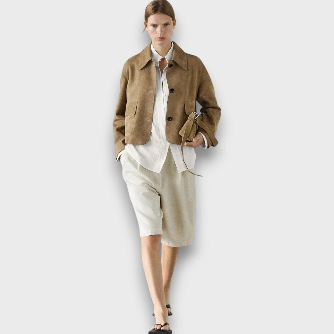 Naomi – Elegante Wildlederjacke mit klassischem Schnitt Emma Fioretti