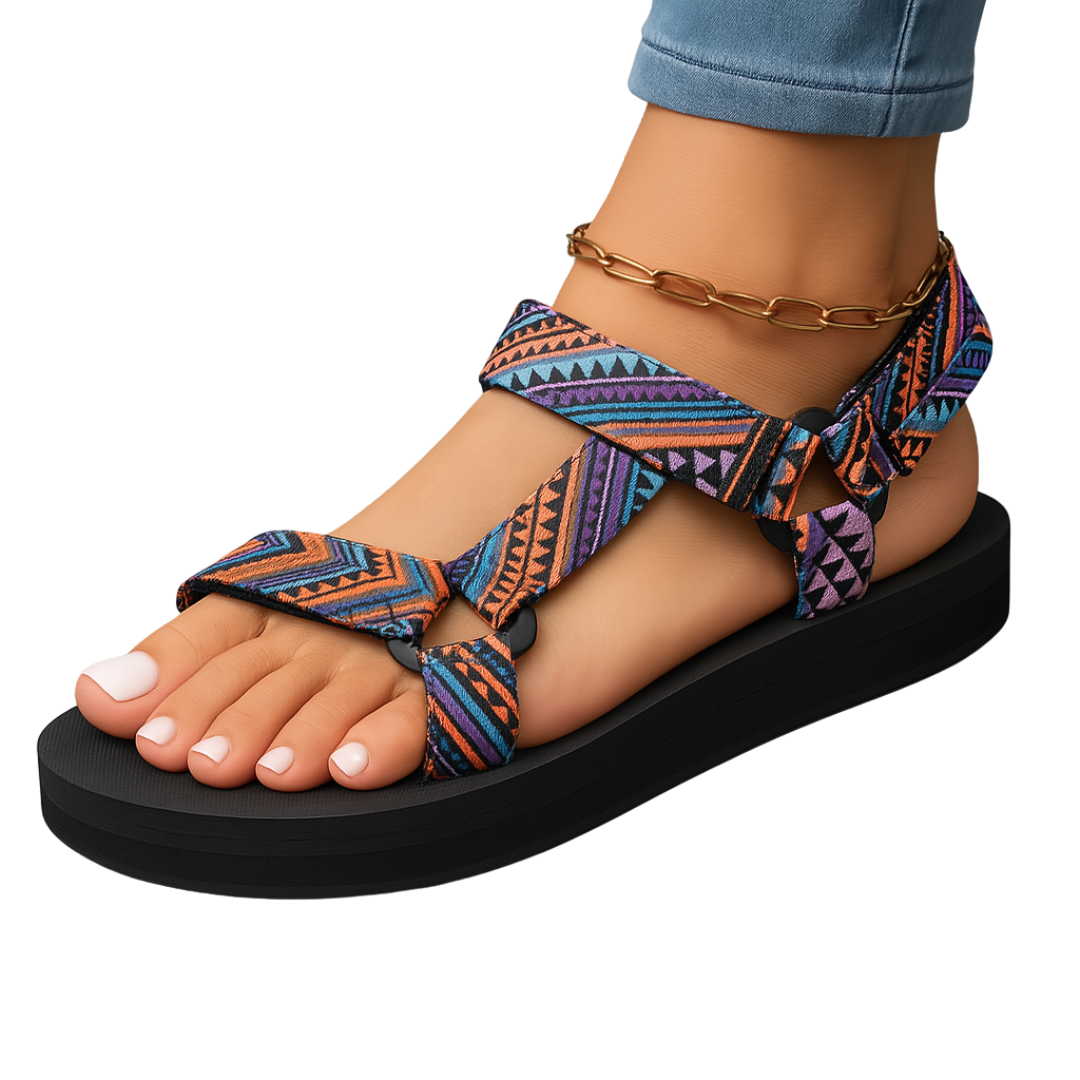 Selenaa – Bunte Komfort-Sandale