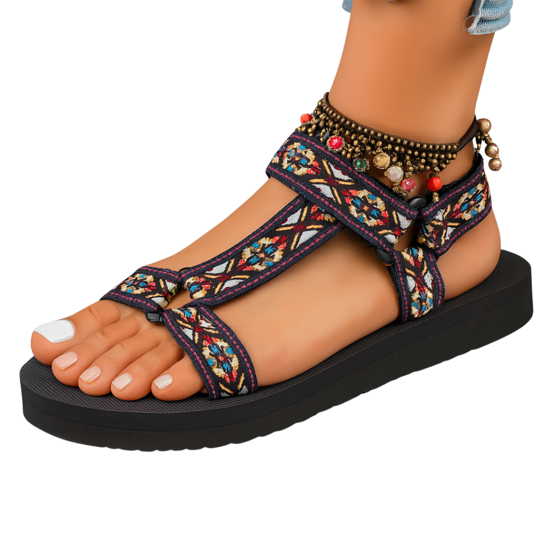Selenaa – Bunte Komfort-Sandale