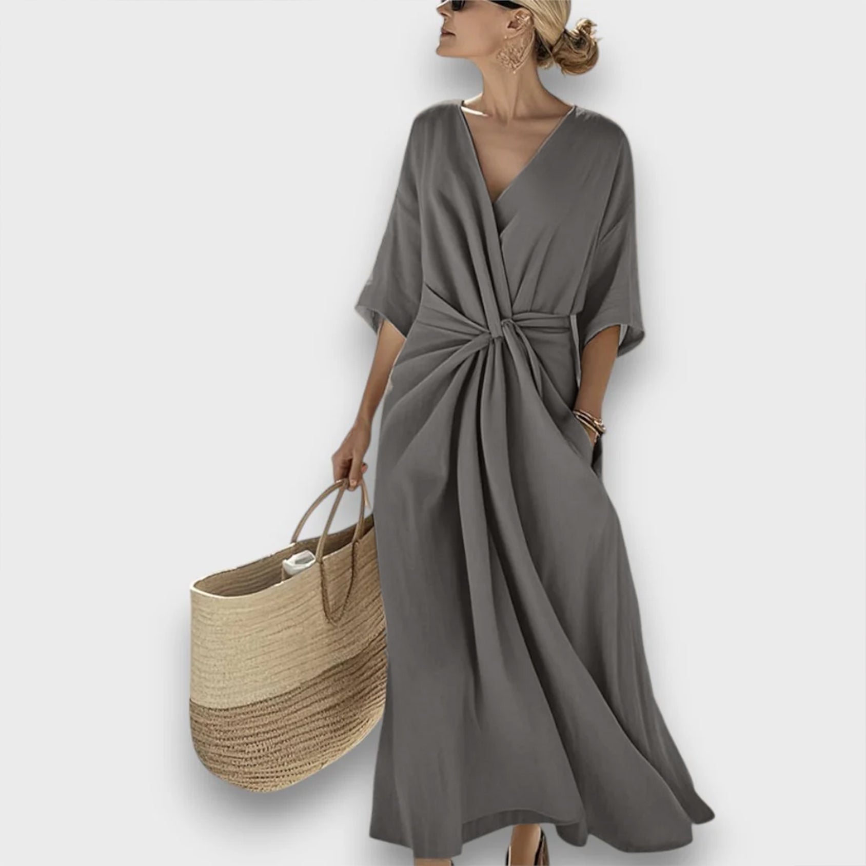 Miretta – Luftiges Kleid mit mediterranem Knotenakzent