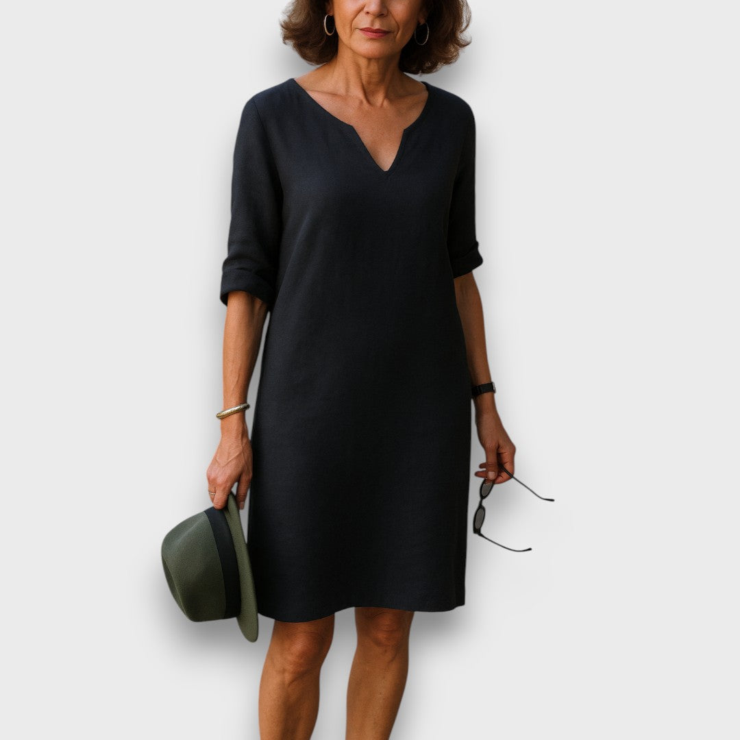 Lisette – Schlichtes Kleid mit V-Ausschnitt Emma Fioretti