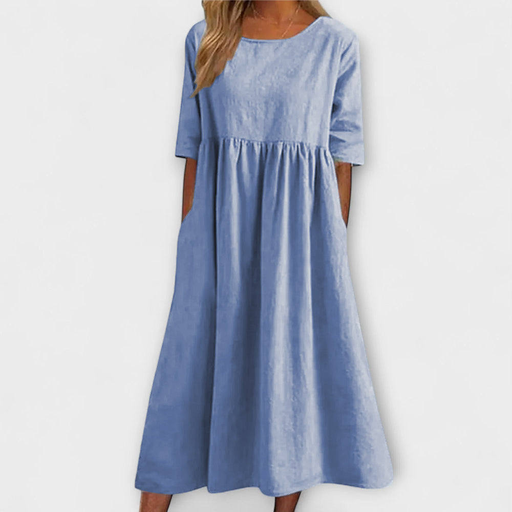 Livienne – Lockeres Midikleid mit Faltenwurf
