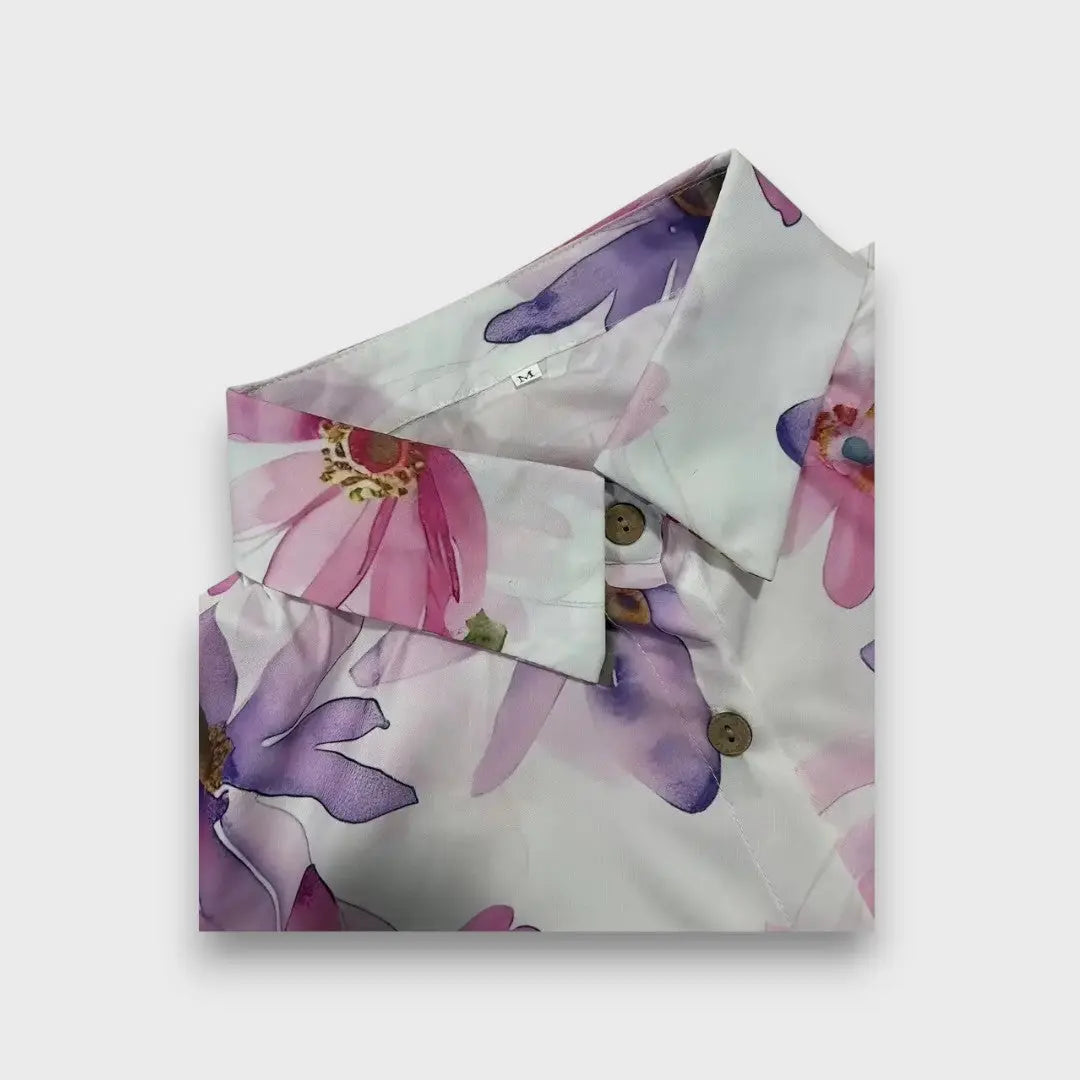 Emiliana – Fließende Bluse mit Aquarellblüten - Emma Fioretti