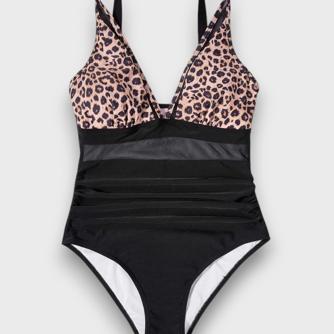 Liona – Badeanzug mit Animal Print und V-Ausschnitt - Emma Fioretti