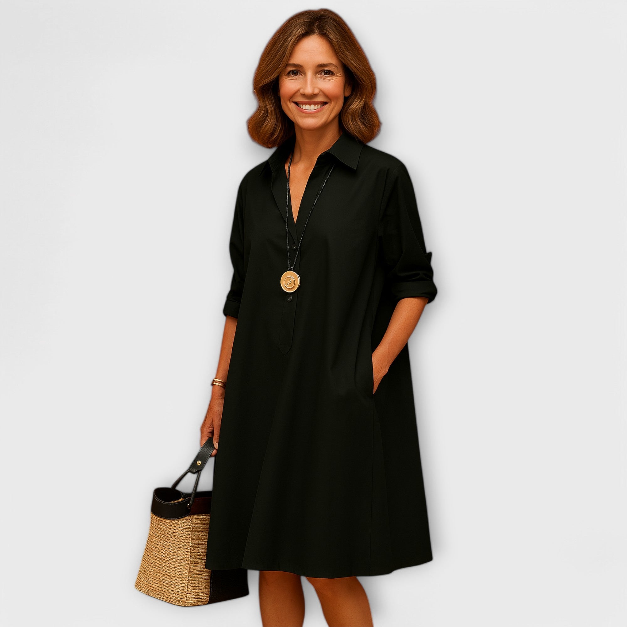 Maelinne – Zeitloses Hemdkleid mit Kragen