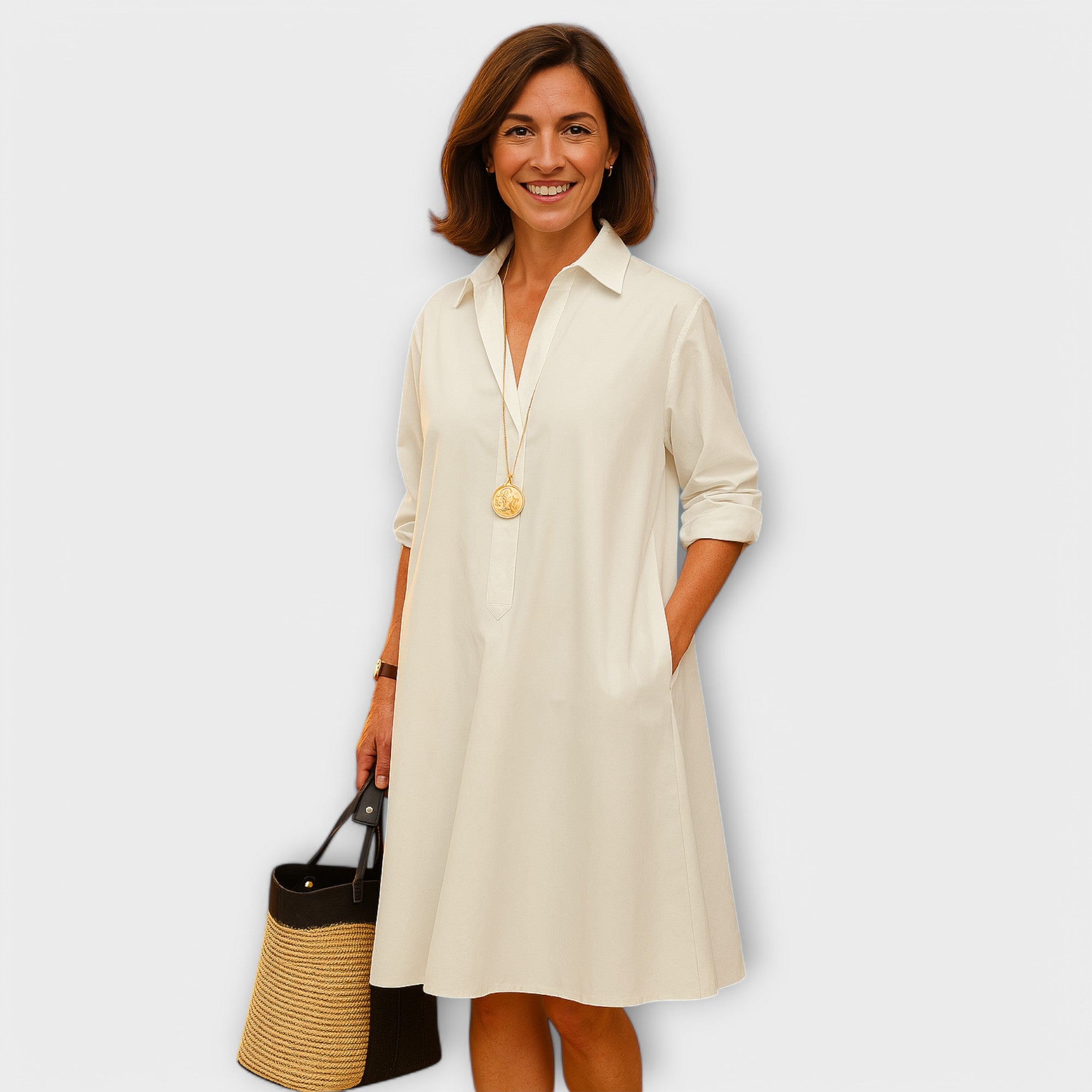 Maelinne – Zeitloses Hemdkleid mit Kragen