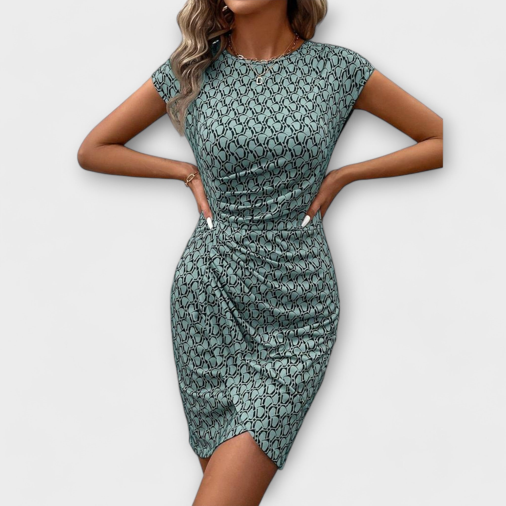 Alinea – Kurzärmeliges Tulpenkleid mit Allover-Print