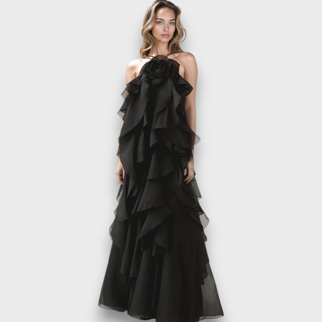 Arvella – Rüschenkleid mit Halterneck Emma Fioretti