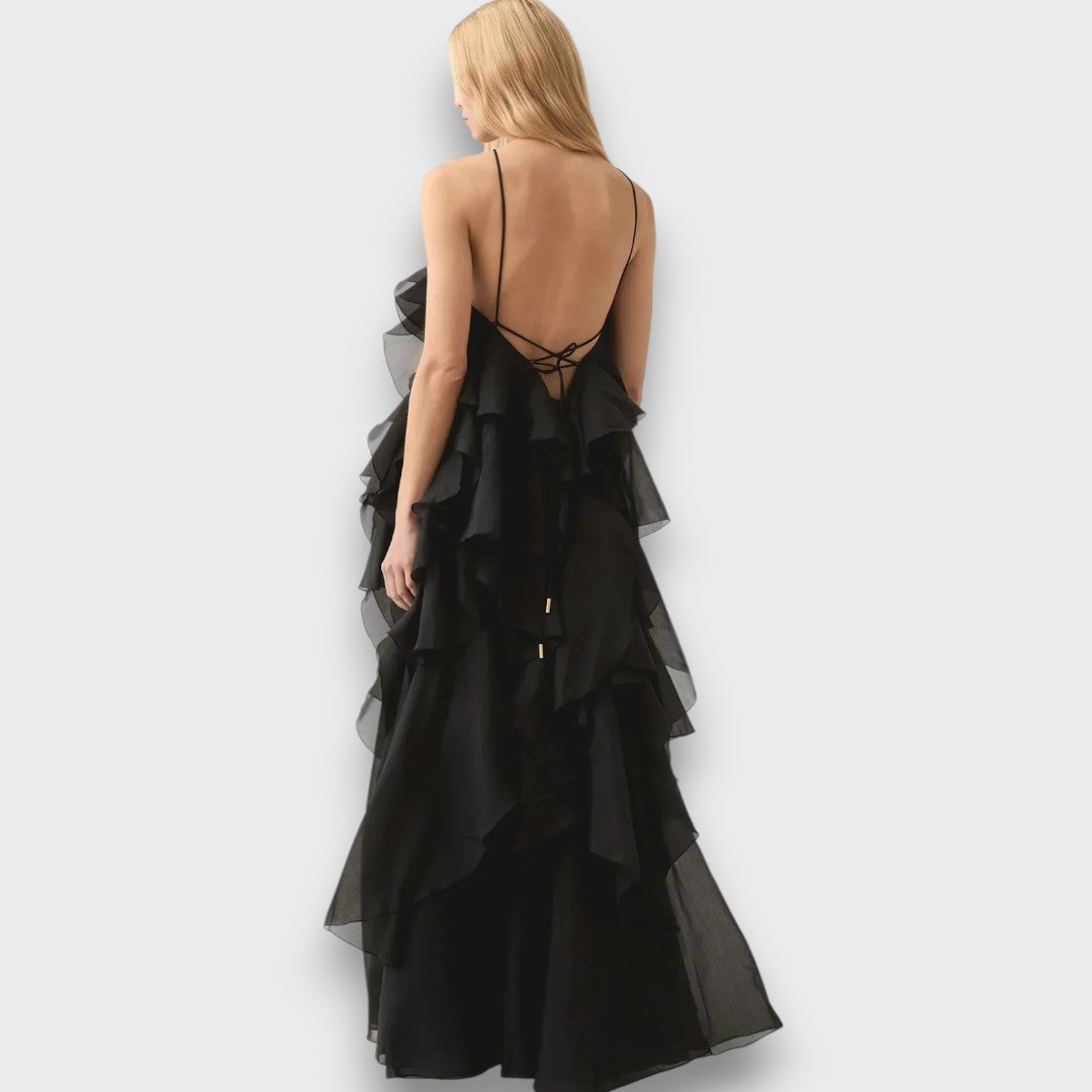 Arvella – Rüschenkleid mit Halterneck Emma Fioretti