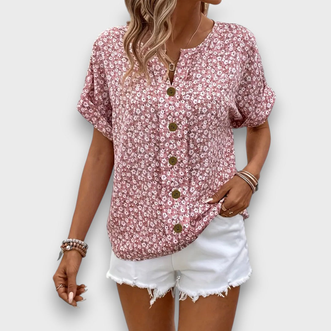 Mirena – Bluse mit floralem Muster und Knopfleiste - Emma Fioretti