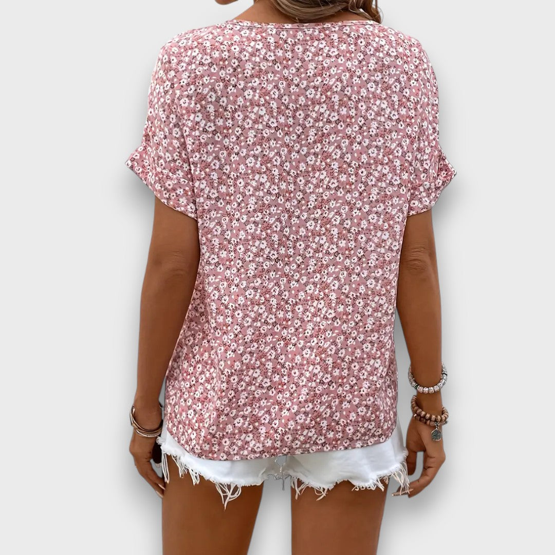 Mirena – Bluse mit floralem Muster und Knopfleiste - Emma Fioretti