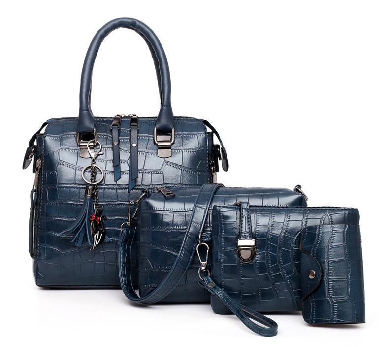 Varelia – 4-teiliges Taschenset mit Kroko-Struktur