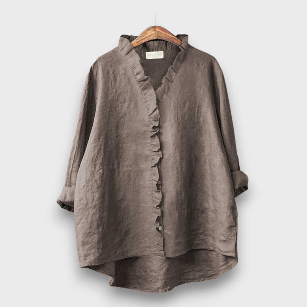 Jagina – Lockere Bluse mit Volantkante