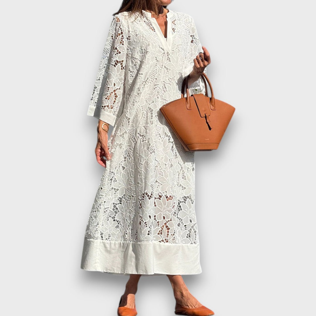 Ismee – Luftiges Kleid mit Print und kurzen Ärmeln - Emma Fioretti