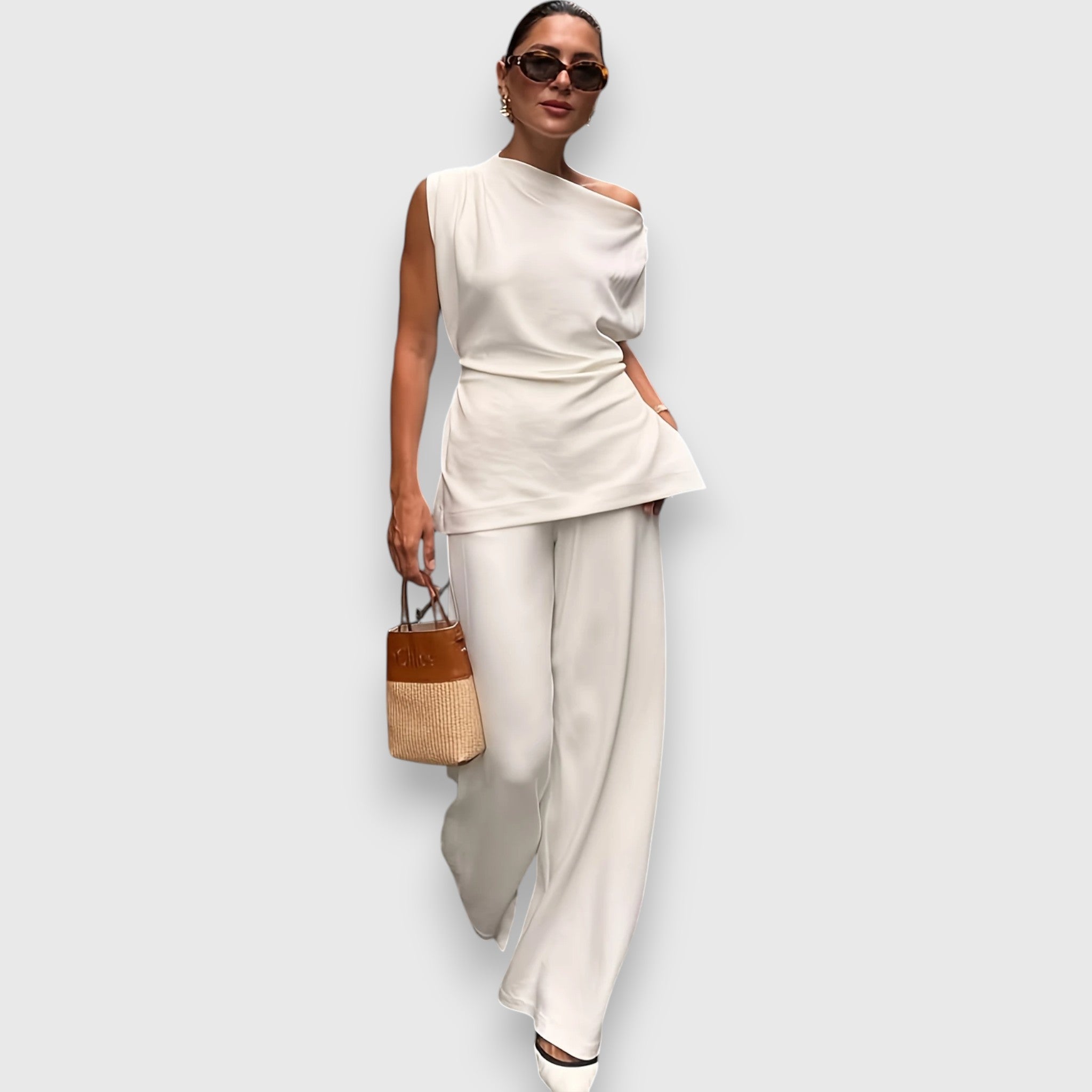 Avelyn – Asymmetrischer Zweiteiler in Offwhite