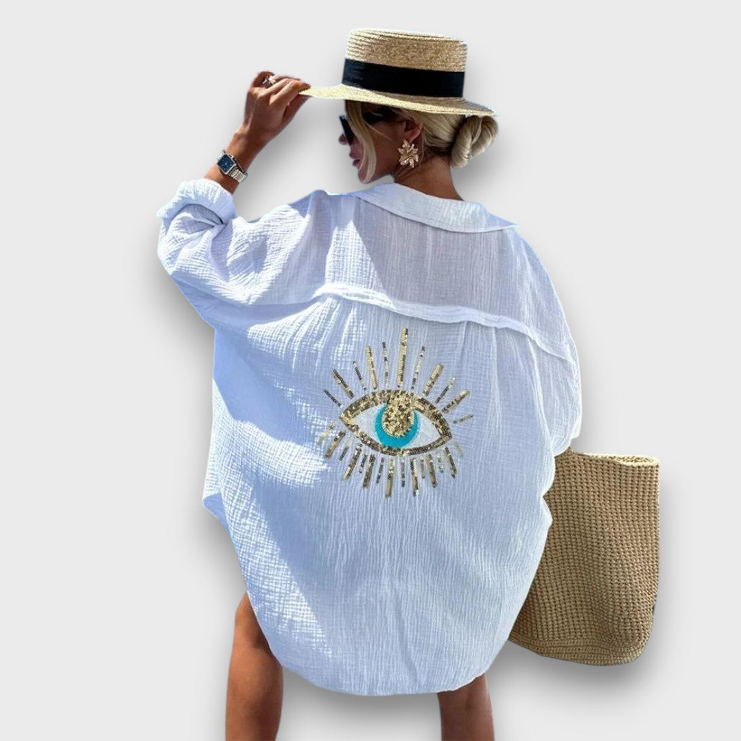 Elira – Oversize-Hemd mit Paillettenstickerei - Emma Fioretti