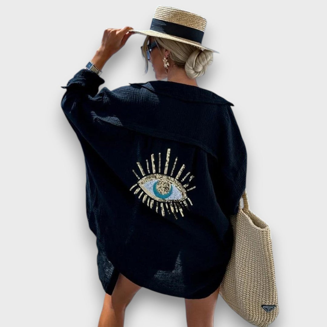 Elira – Oversize-Hemd mit Paillettenstickerei - Emma Fioretti