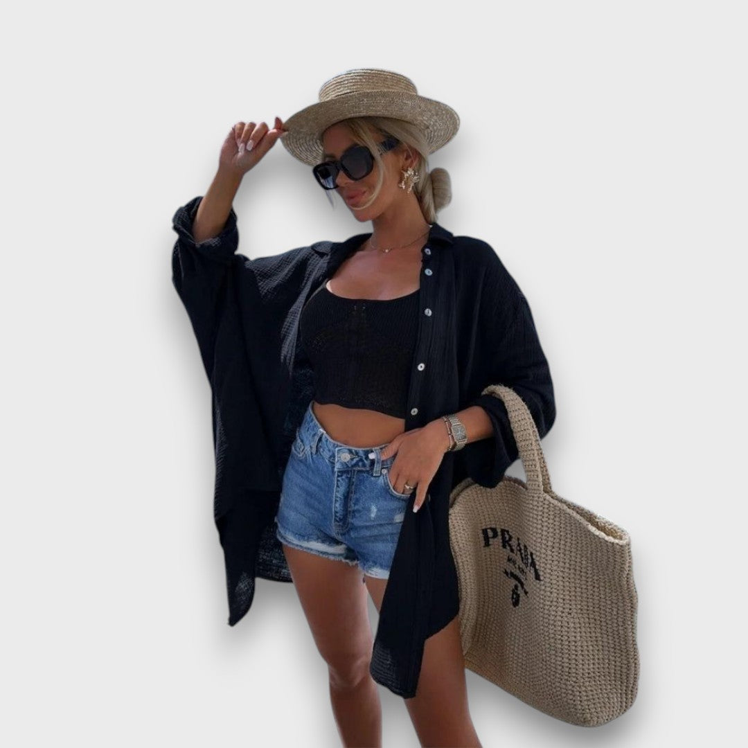 Elira – Oversize-Hemd mit Paillettenstickerei - Emma Fioretti