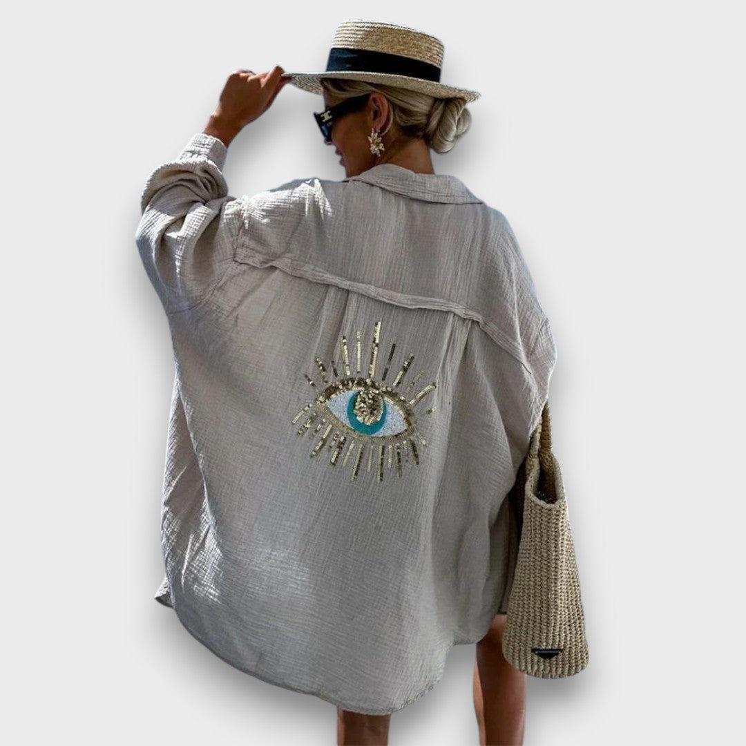 Elira – Oversize-Hemd mit Paillettenstickerei - Emma Fioretti