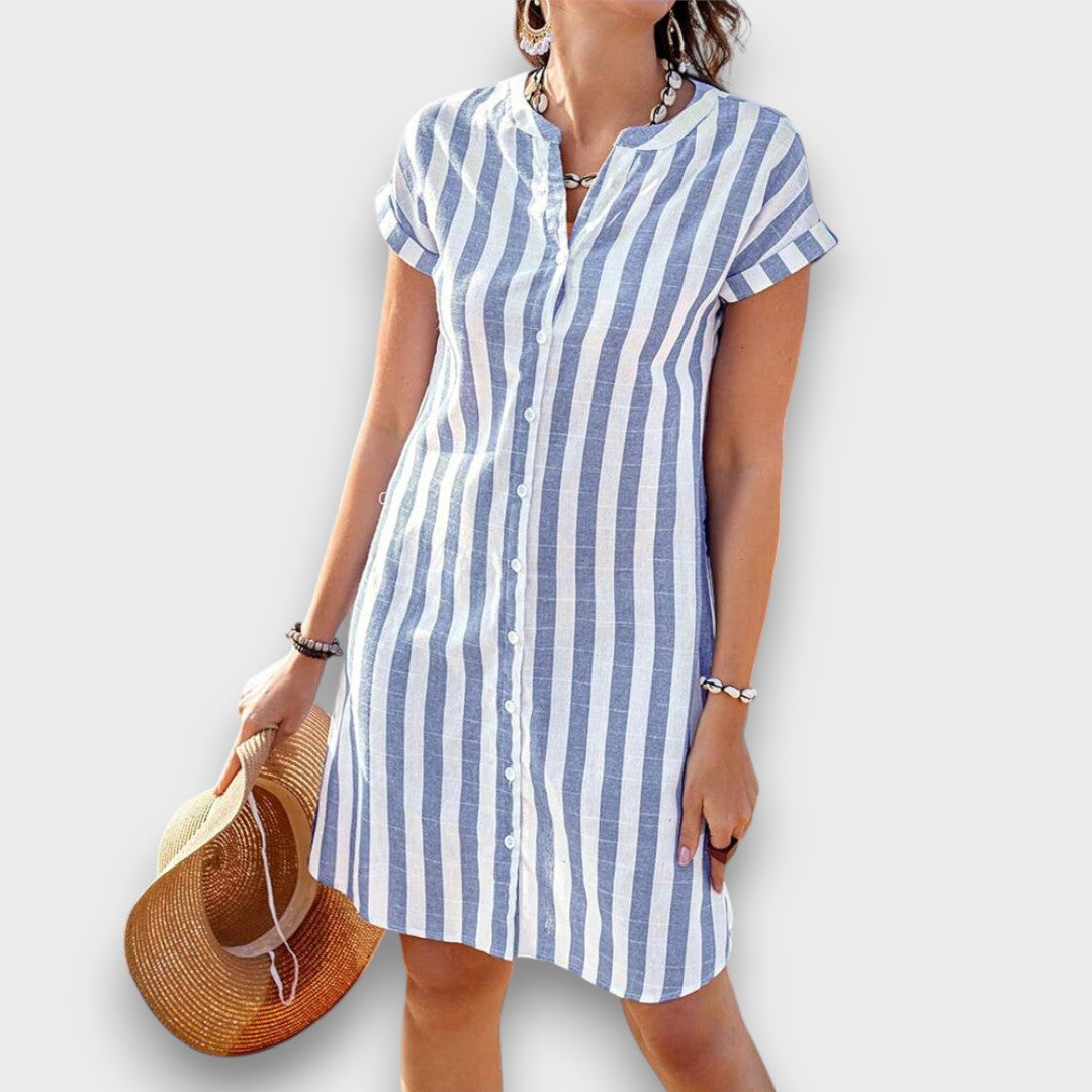 Martine – Gestreiftes Hemdblusenkleid mit Leichtigkeit Emma Fioretti