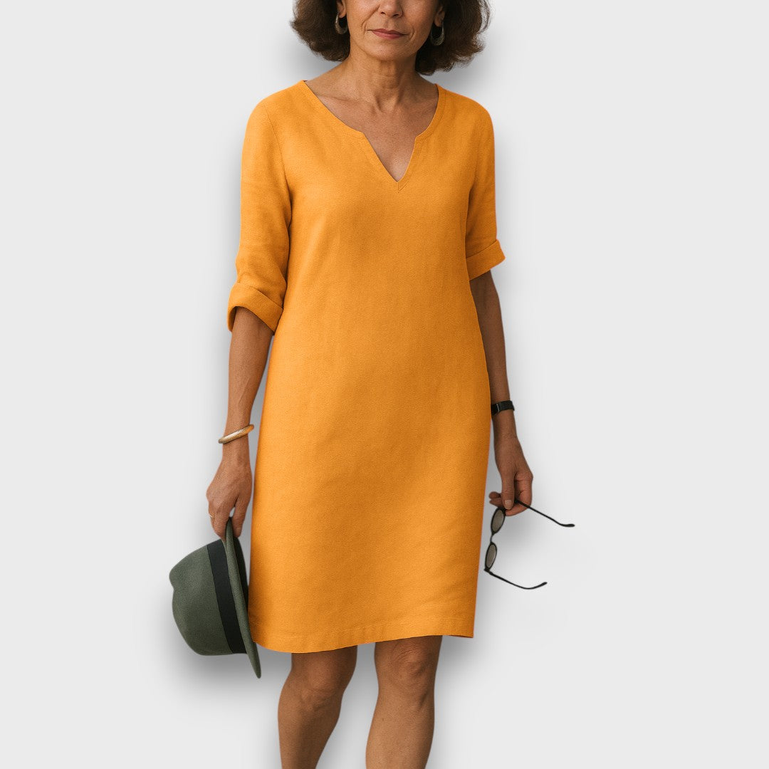 Lisette – Schlichtes Kleid mit V-Ausschnitt Emma Fioretti