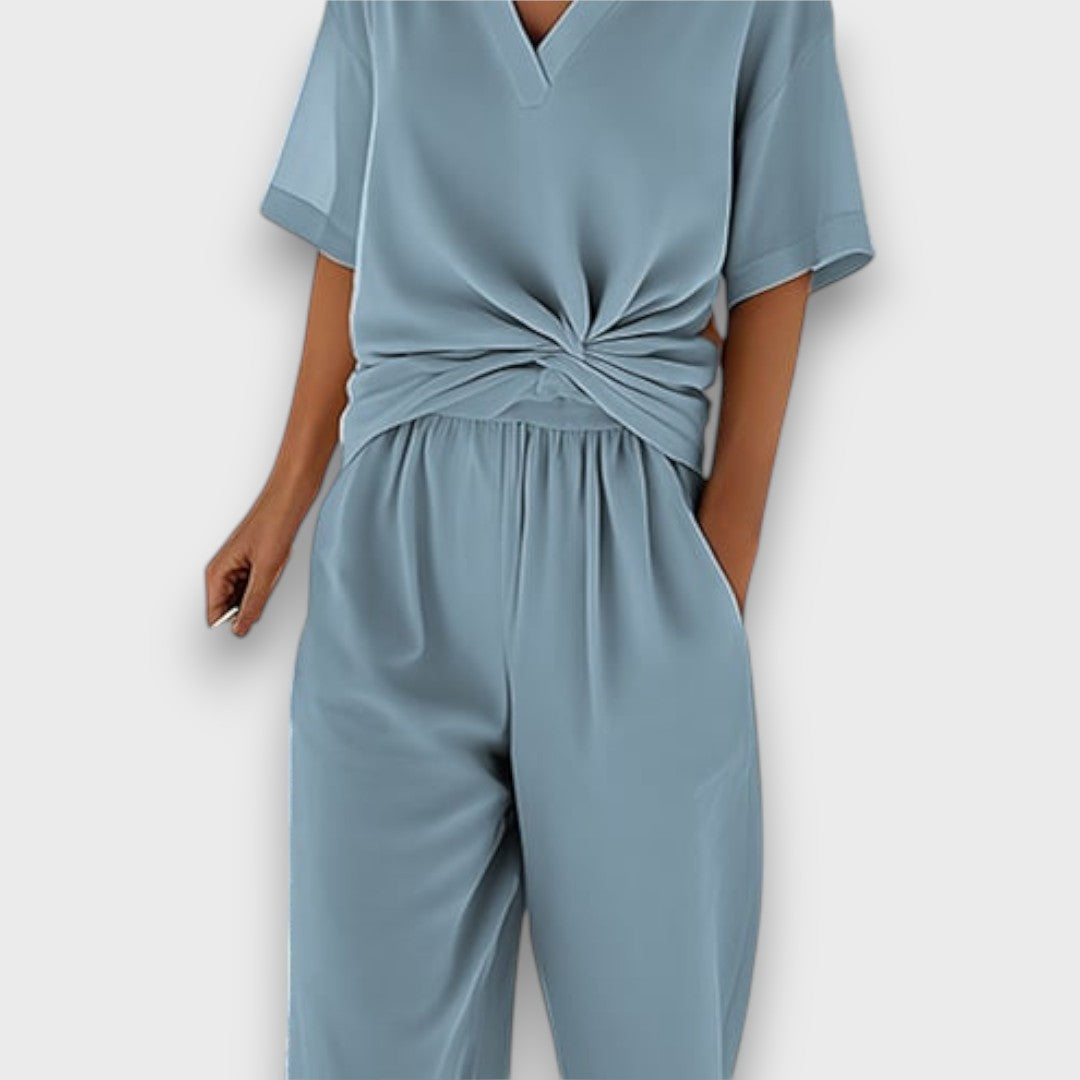 Lurelia – Cross-Pleated Jumpsuit