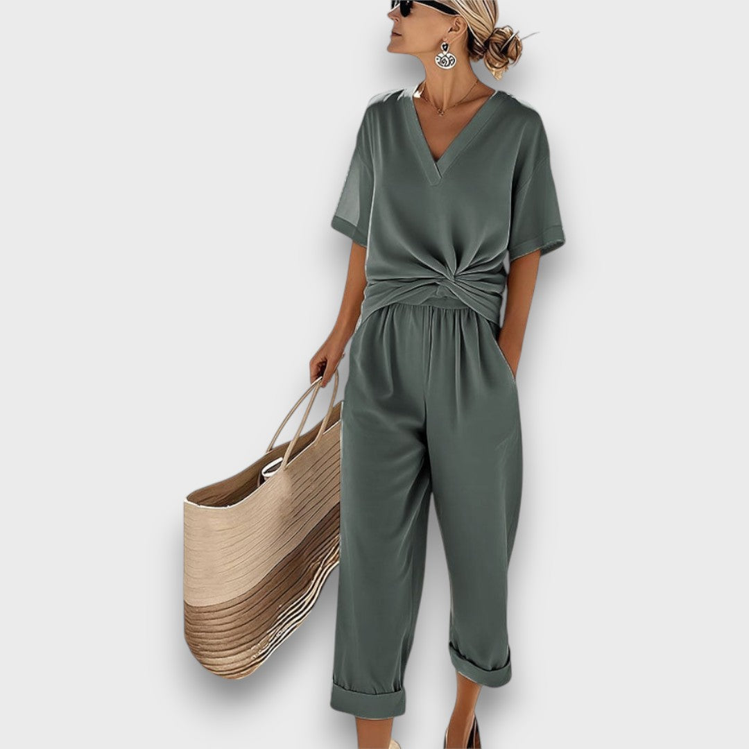 Lurelia – Cross-Pleated Jumpsuit