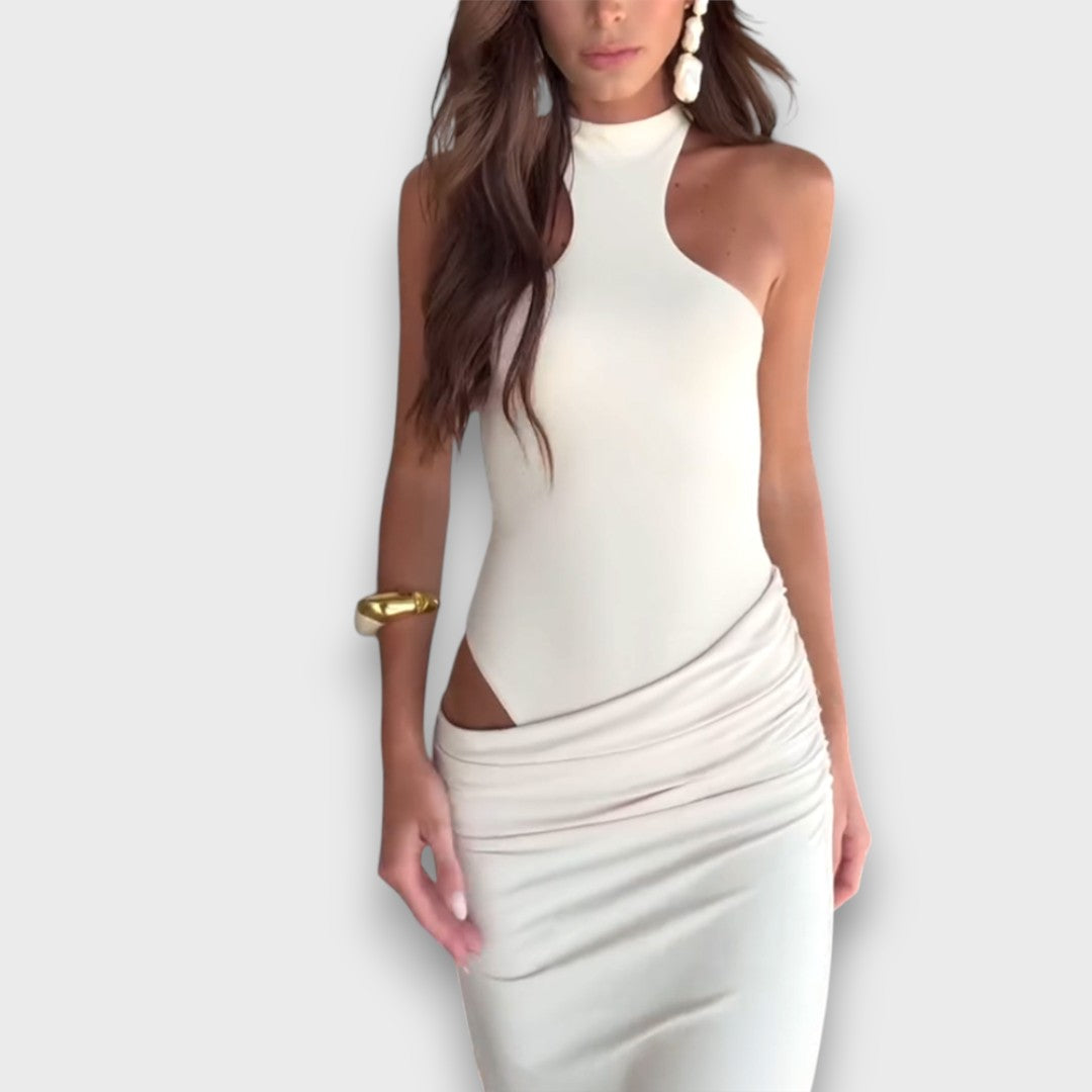 Luma – Figurbetontes Kleid mit Cut-out und Stehkragen - Emma Fioretti