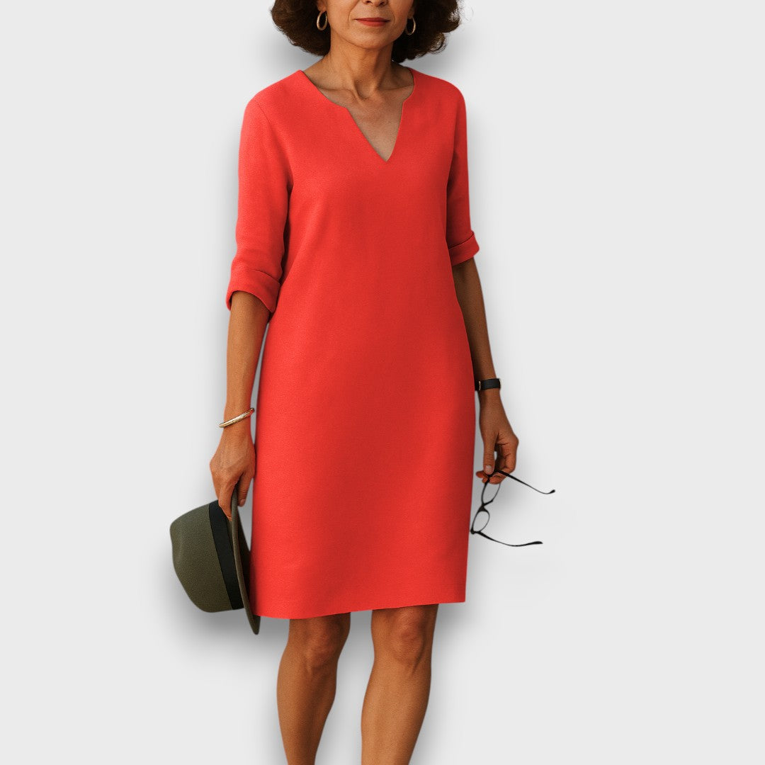 Lisette – Schlichtes Kleid mit V-Ausschnitt Emma Fioretti