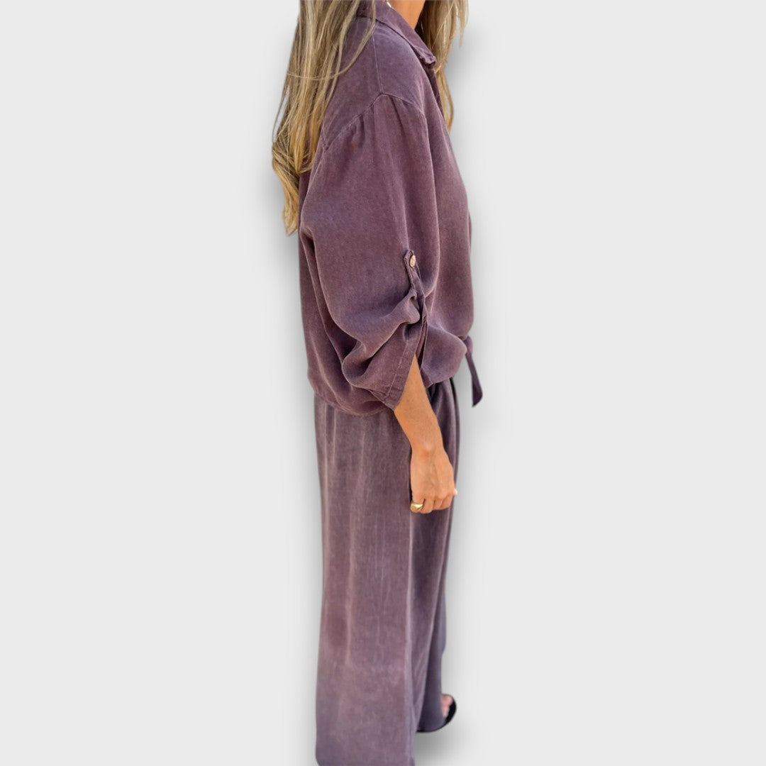 Soren – Zweiteiler mit Oversize-Hemd und weiter Hose - Emma Fioretti
