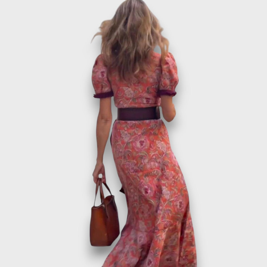 Evelyn – Feminines Wickelkleid mit Puffärmeln Emma Fioretti