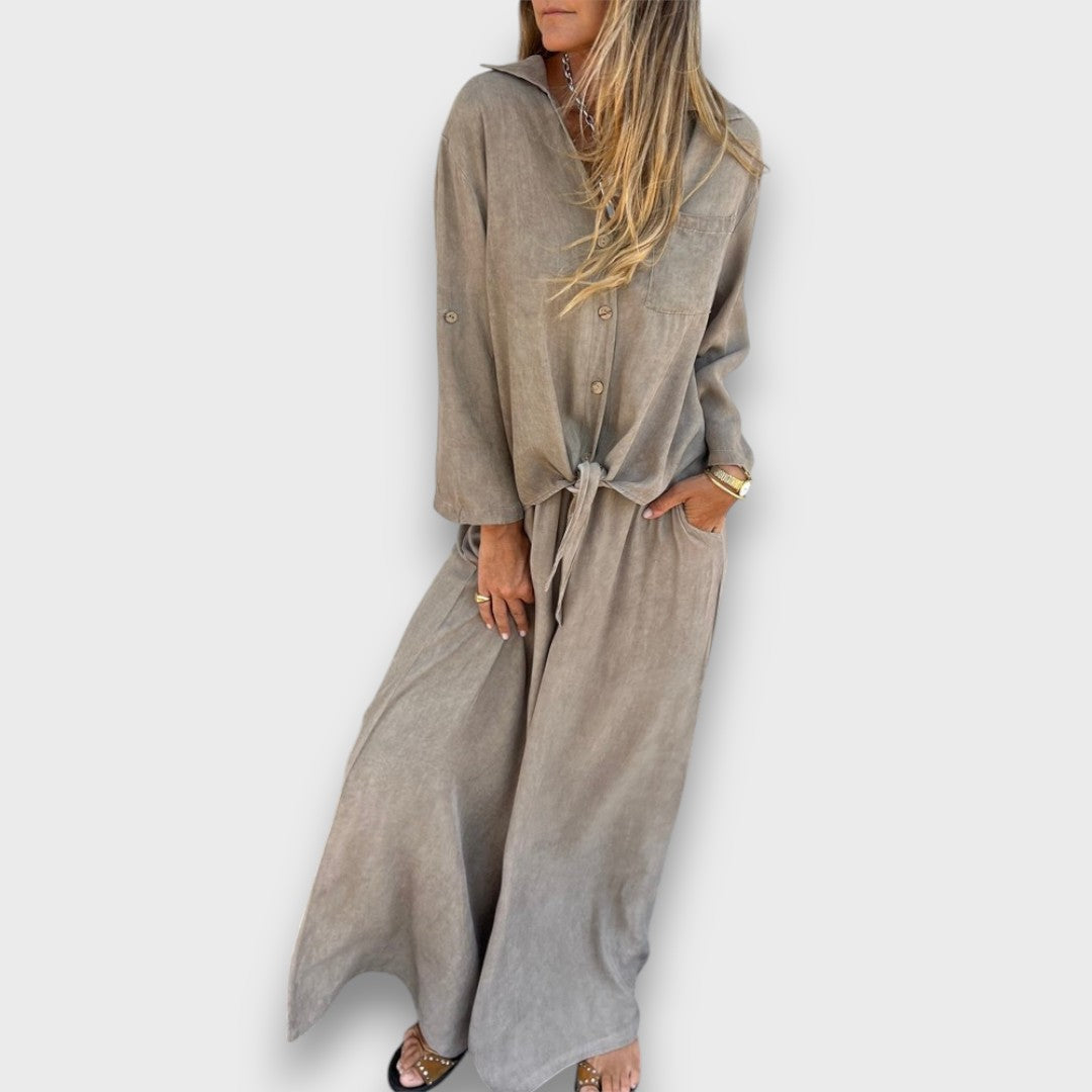 Soren – Zweiteiler mit Oversize-Hemd und weiter Hose - Emma Fioretti