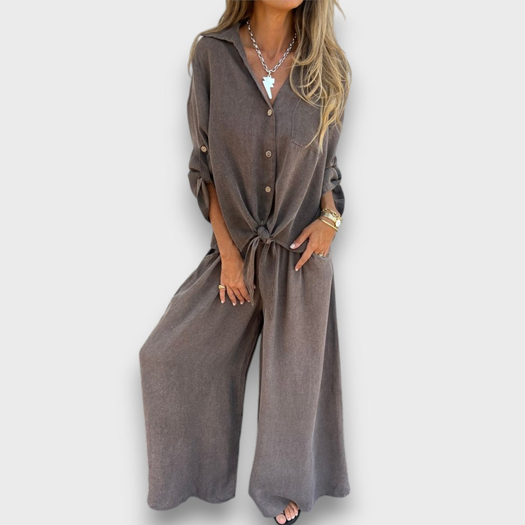Soren – Zweiteiler mit Oversize-Hemd und weiter Hose - Emma Fioretti