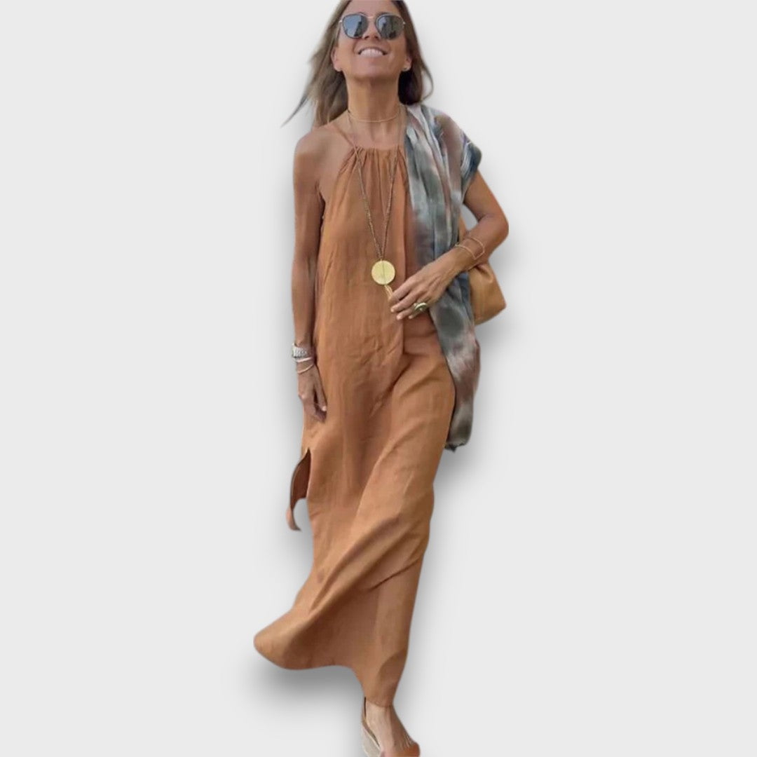 DOWN THE COVE - Long dress in linen blend Emma Fioretti
