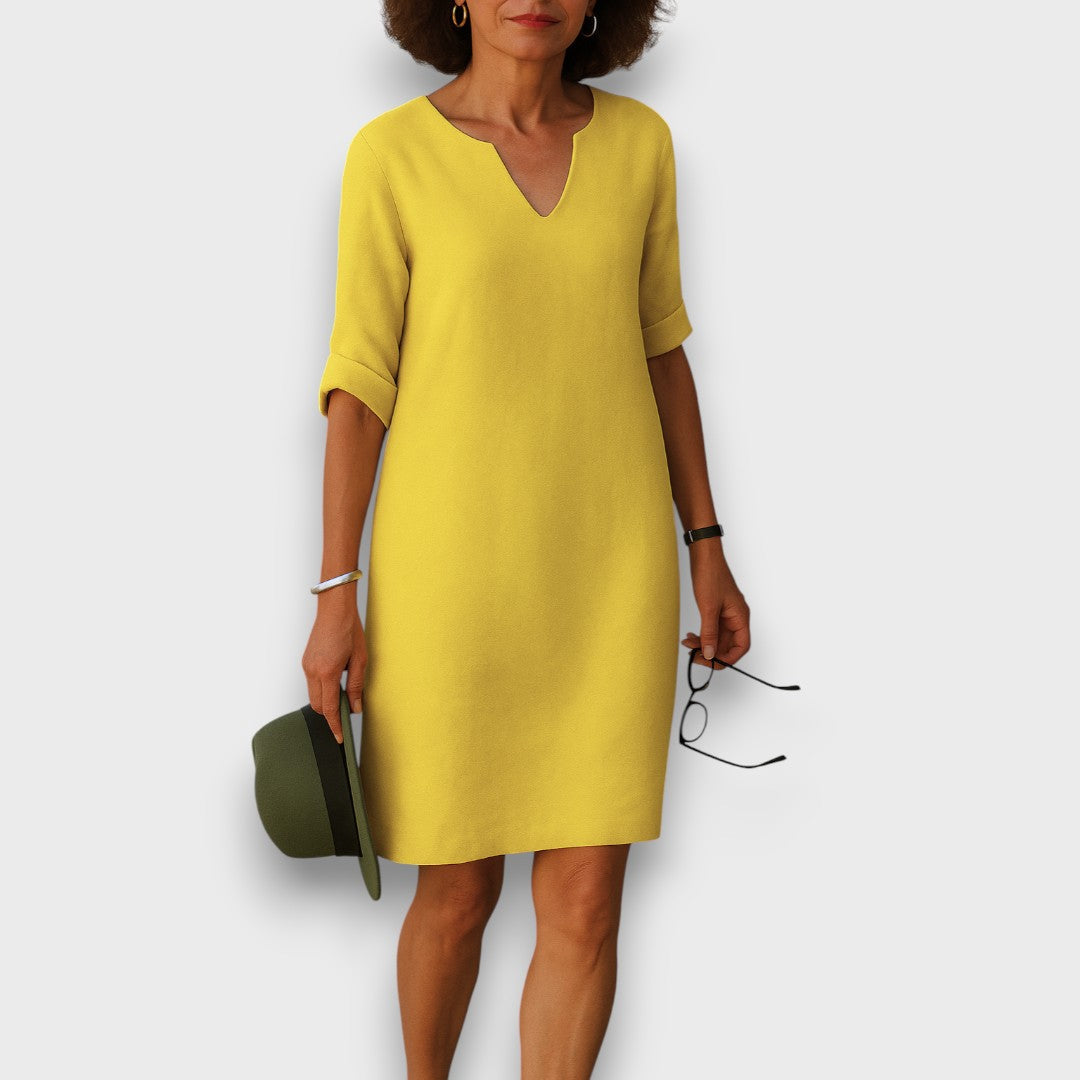 Lisette – Schlichtes Kleid mit V-Ausschnitt Emma Fioretti