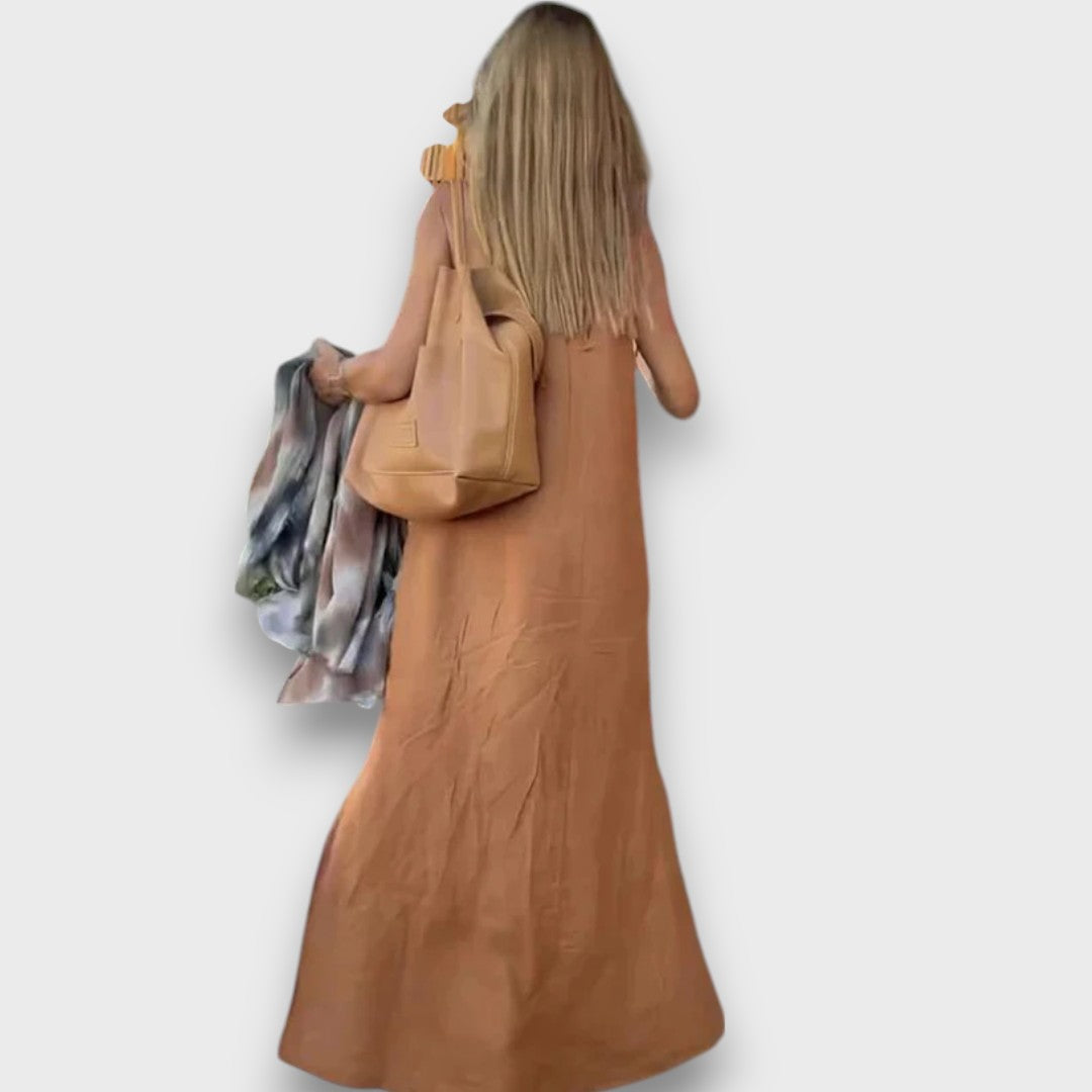 DOWN THE COVE - Long dress in linen blend Emma Fioretti