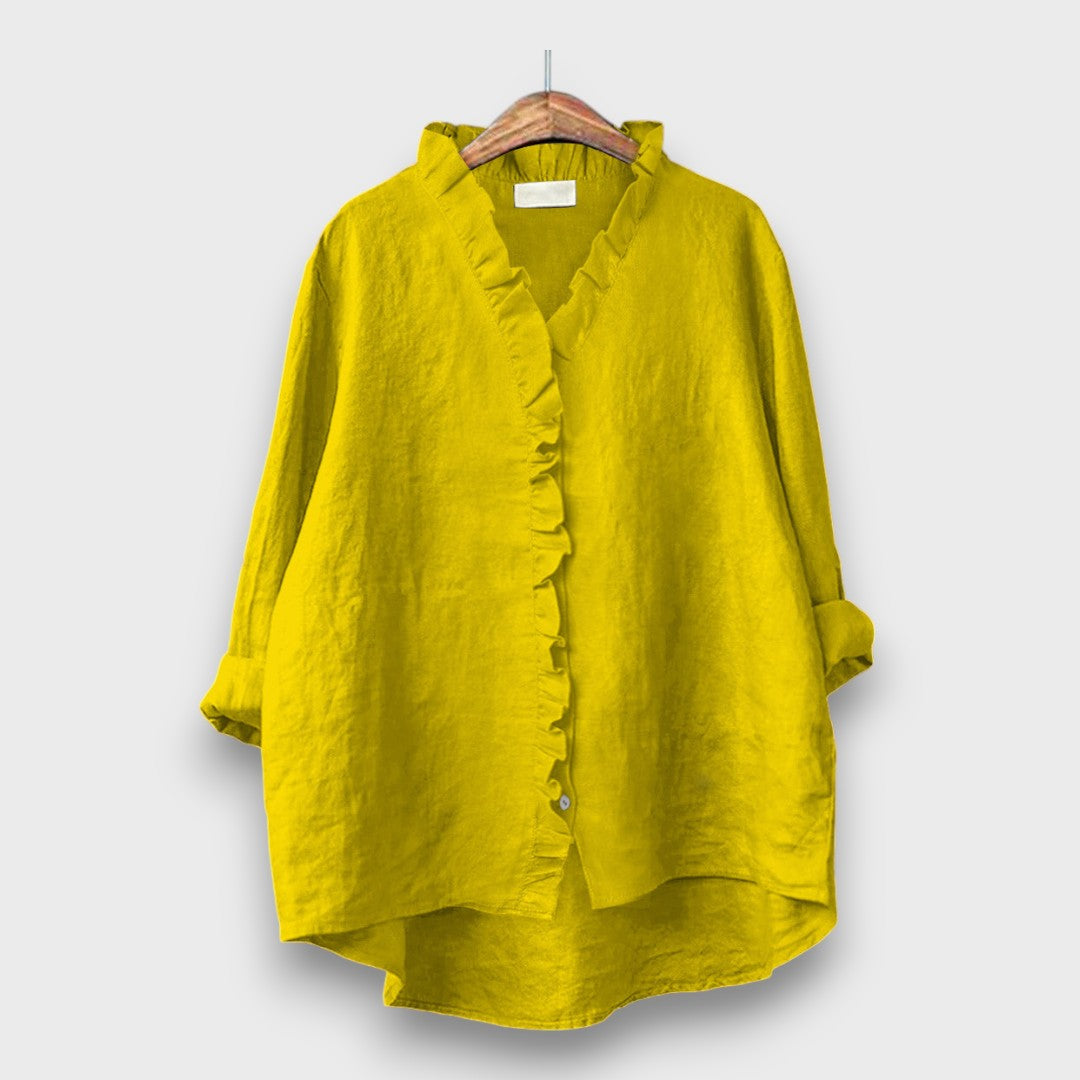 Jagina – Lockere Bluse mit Volantkante