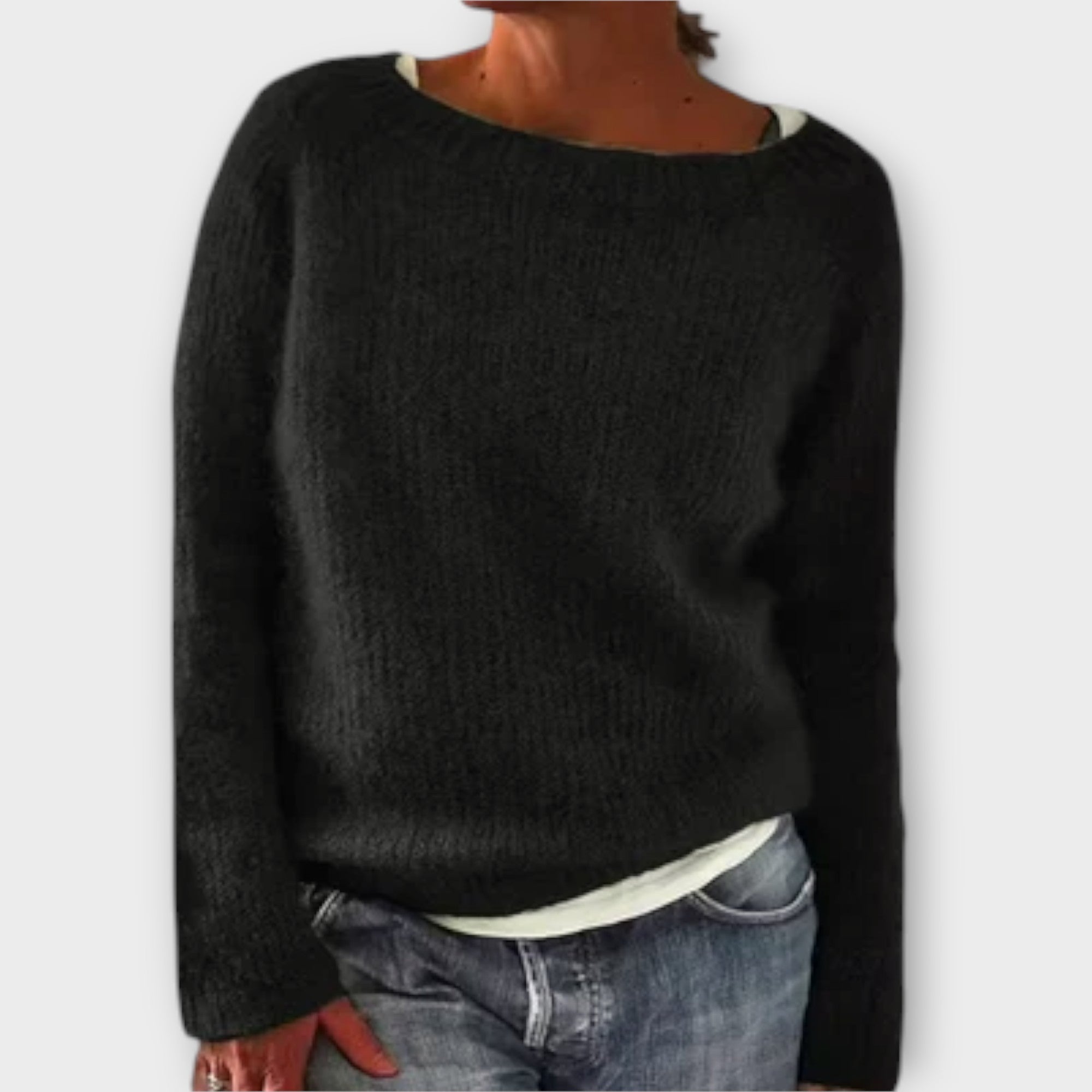 Roria – Einfarbiger Strickpullover