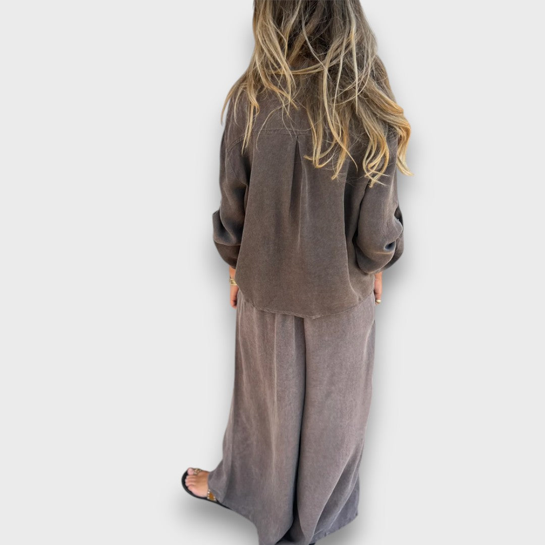 Soren – Zweiteiler mit Oversize-Hemd und weiter Hose - Emma Fioretti
