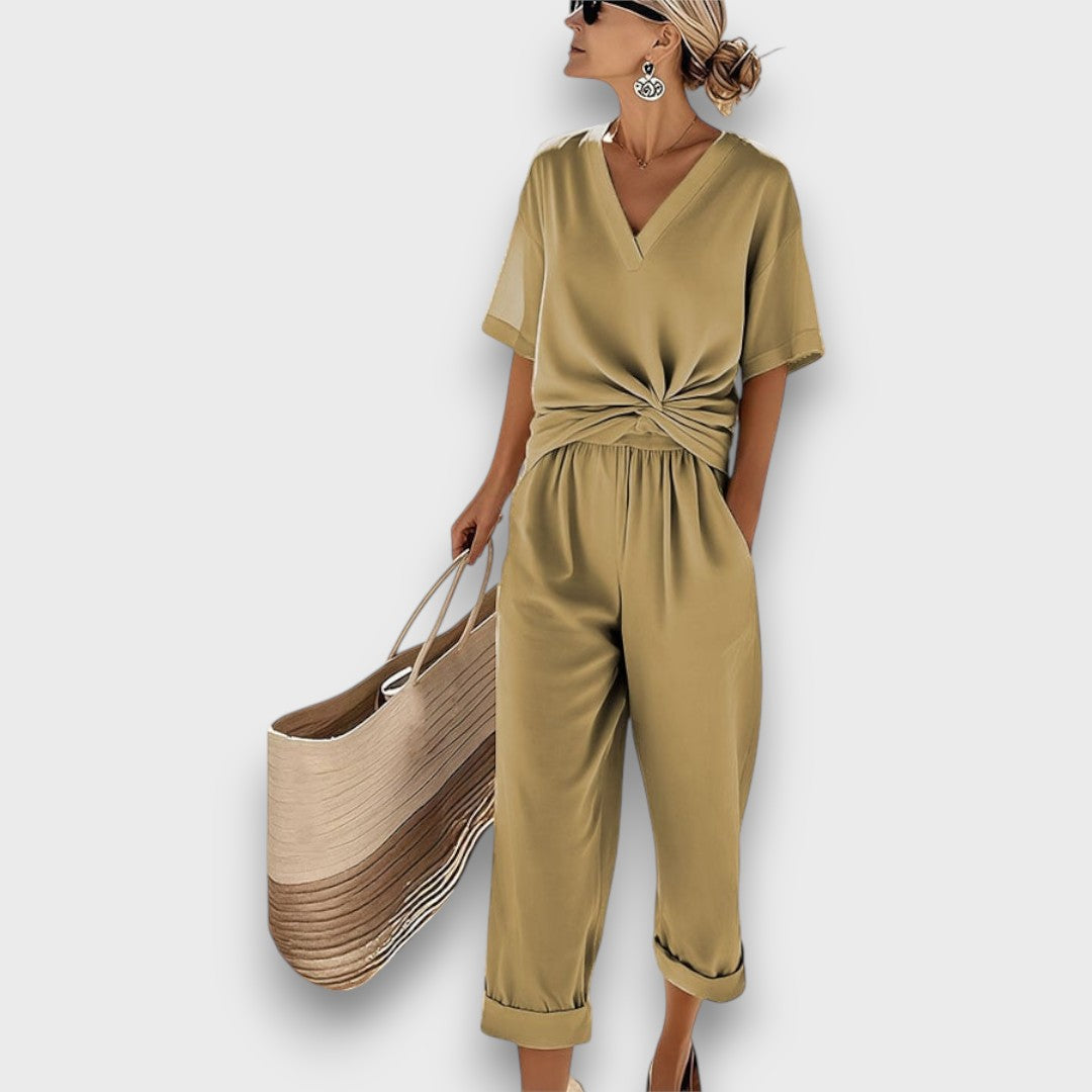 Lurelia – Cross-Pleated Jumpsuit
