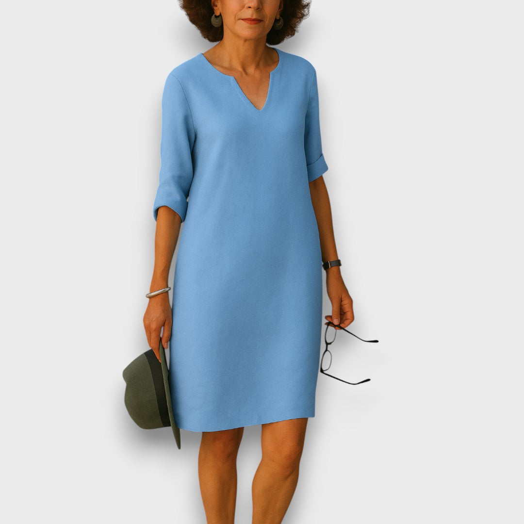 Lisette – Schlichtes Kleid mit V-Ausschnitt Emma Fioretti
