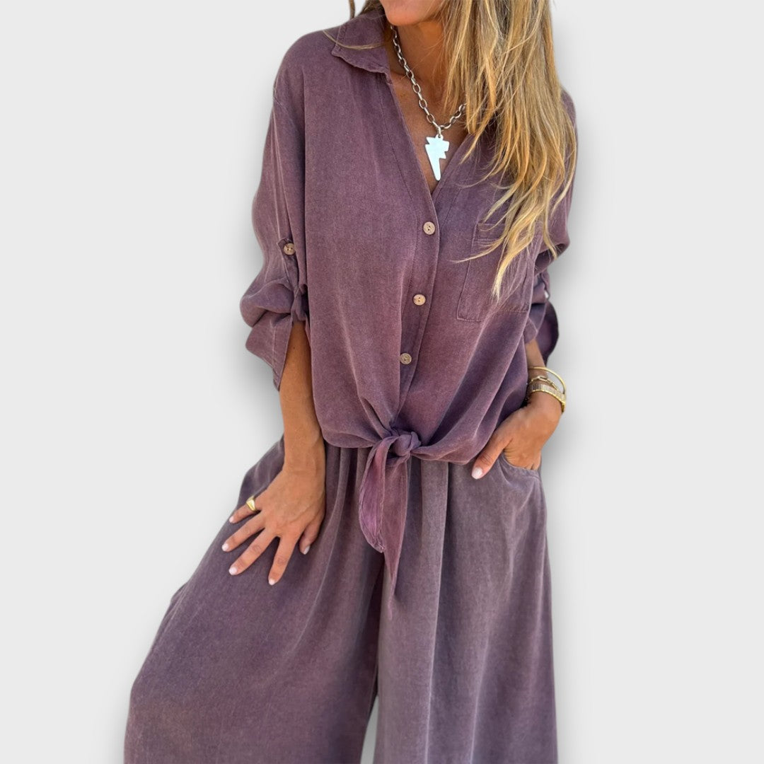 Soren – Zweiteiler mit Oversize-Hemd und weiter Hose - Emma Fioretti