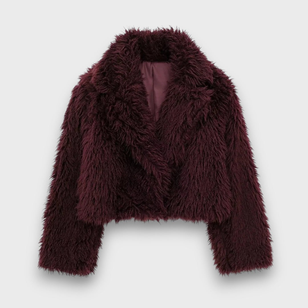 Mile – Luxus-Fake-Fur in tiefem Burgund Emma Fioretti