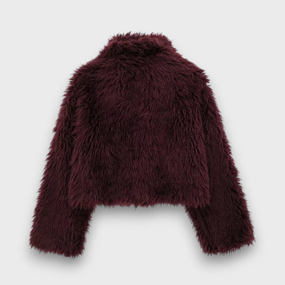 Mile – Luxus-Fake-Fur in tiefem Burgund Emma Fioretti
