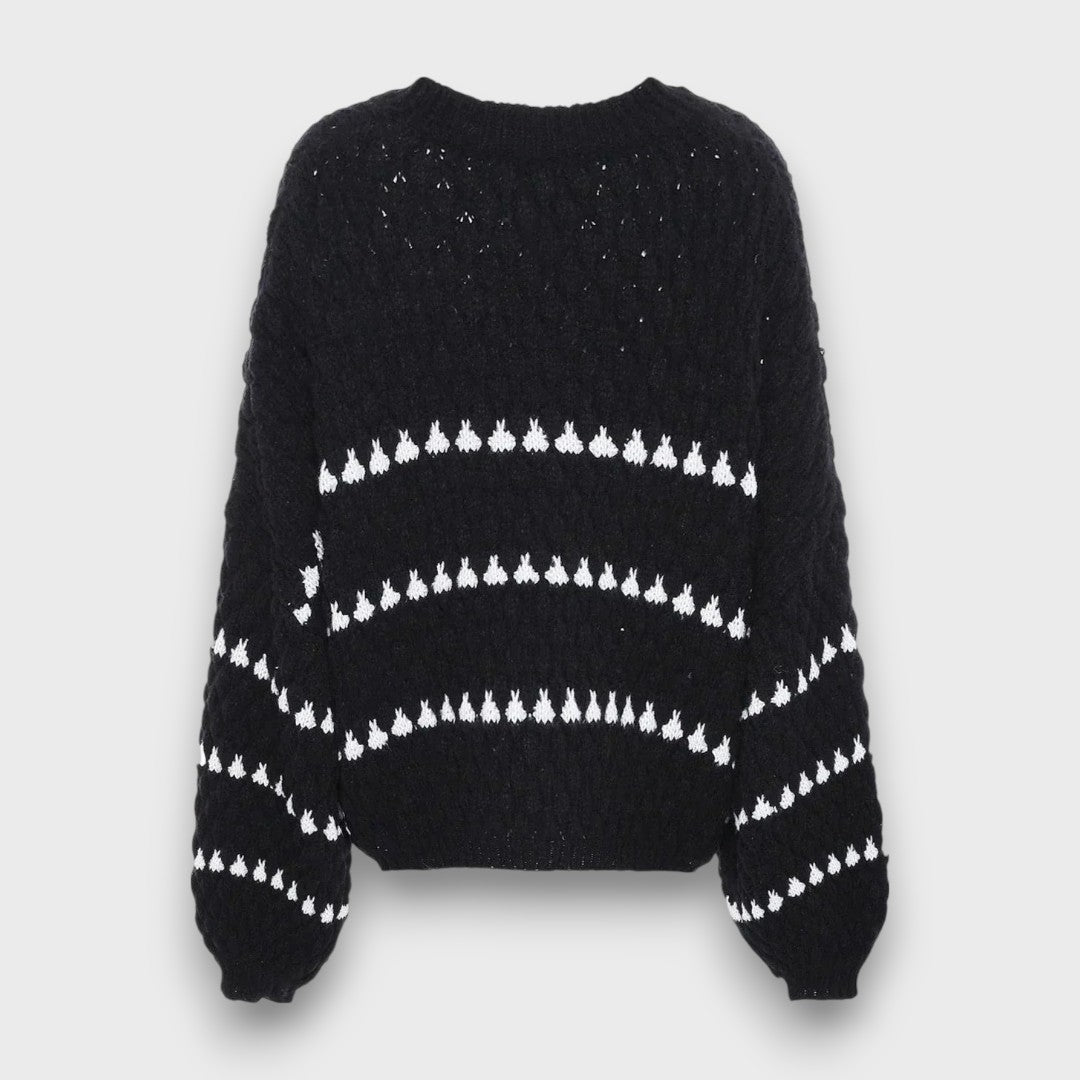Luliane – Strukturpullover mit grafischem Muster