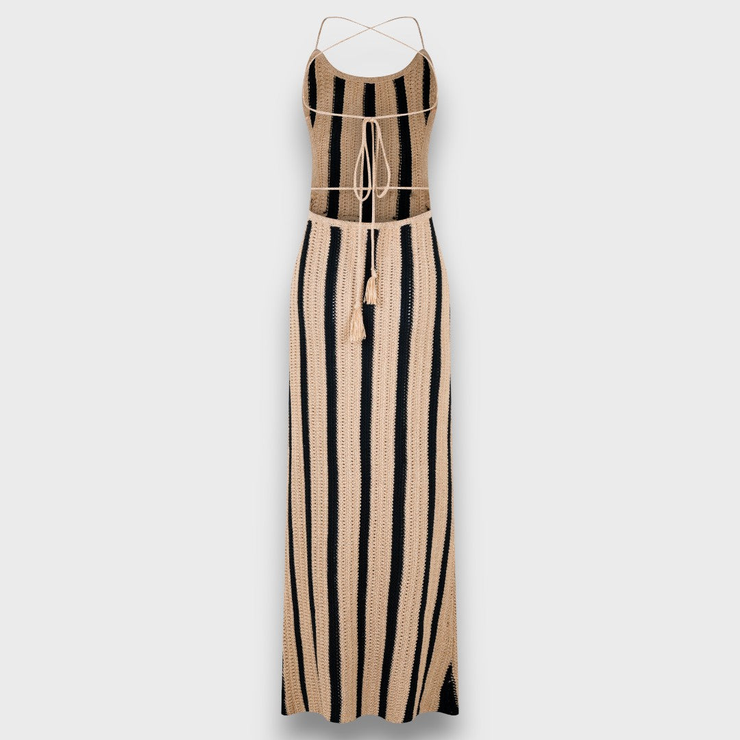 Serepha – Gehäkeltes Maxikleid mit Taillenband Emma Fioretti