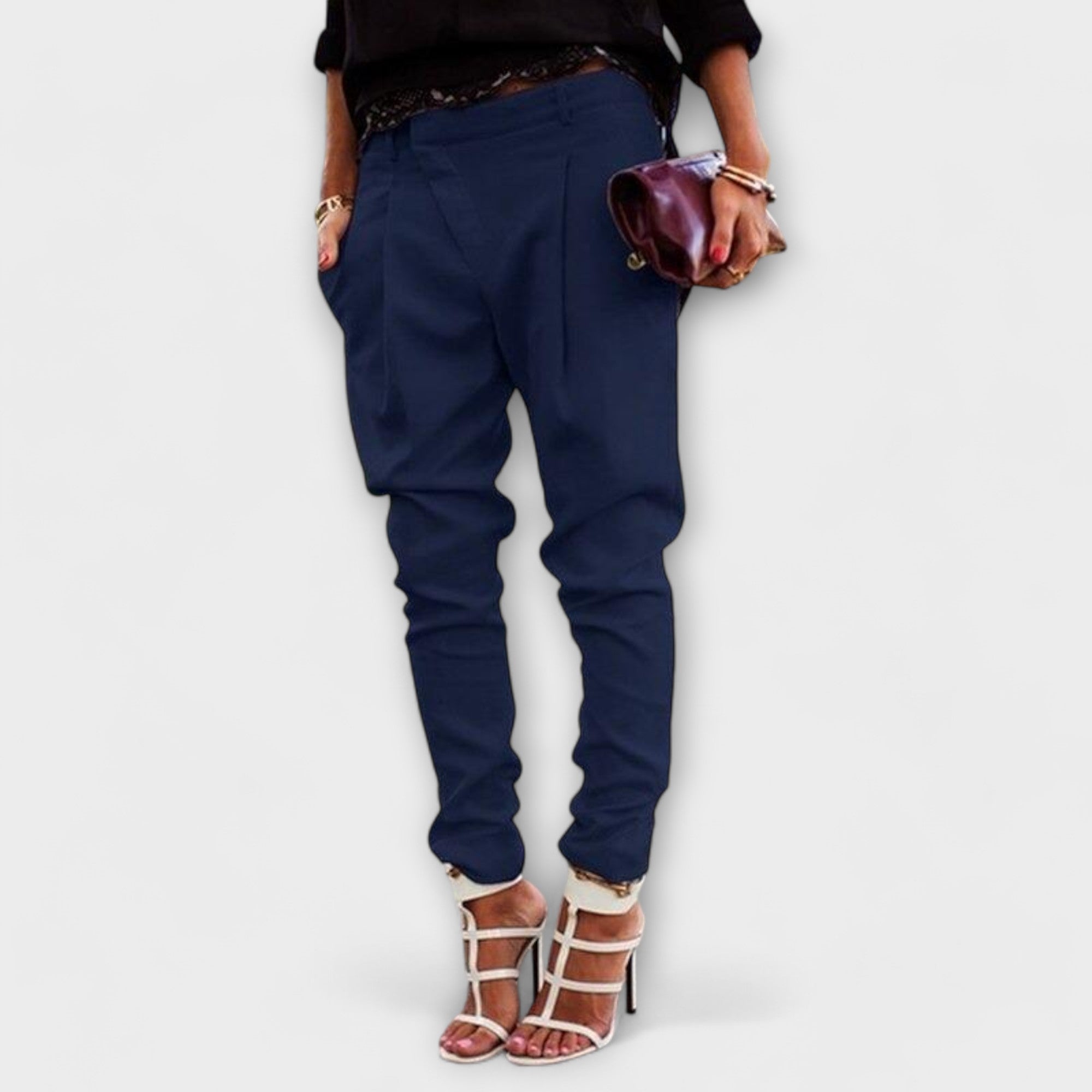 Aravelle – High-Waist-Hose mit Bundfalten