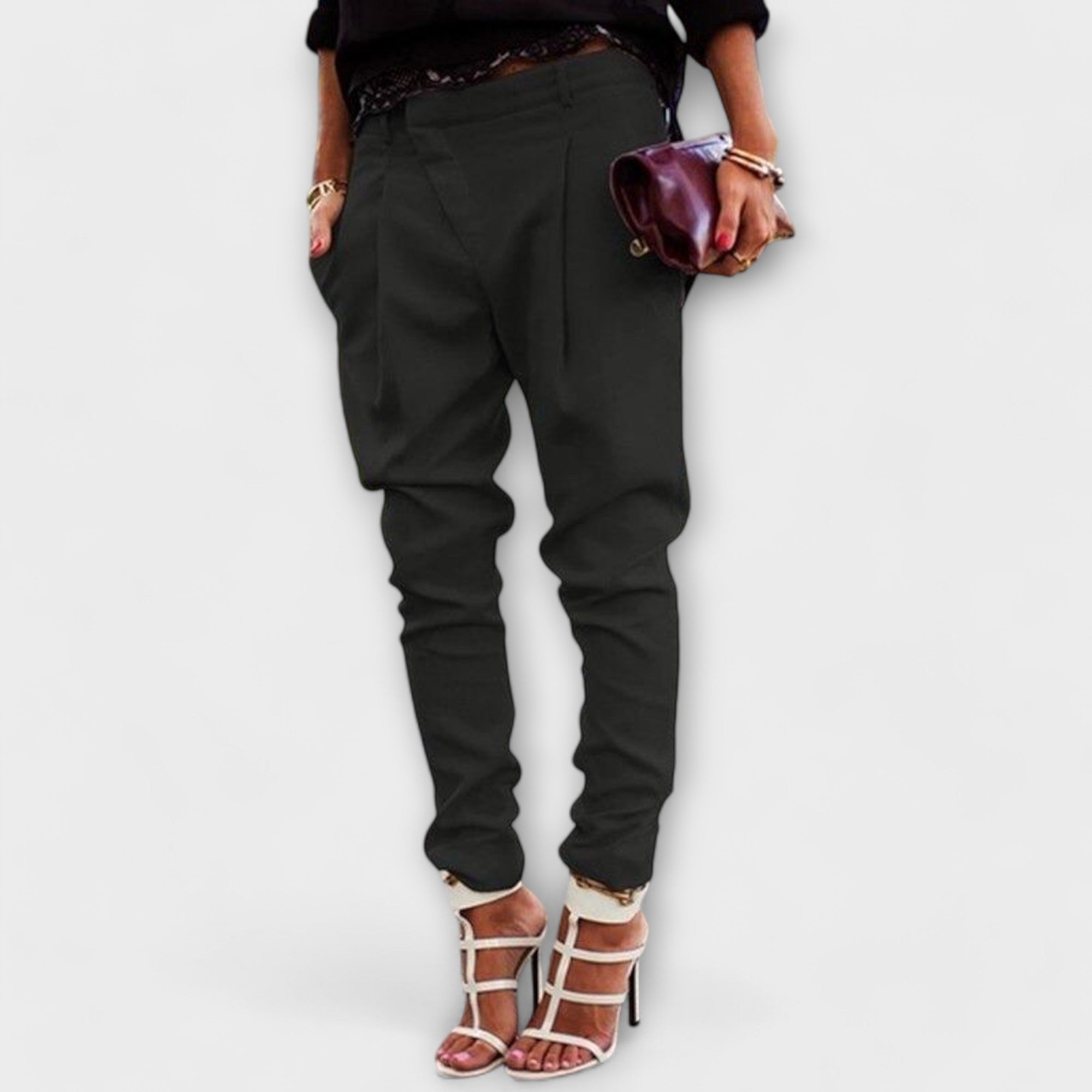 Aravelle – High-Waist-Hose mit Bundfalten