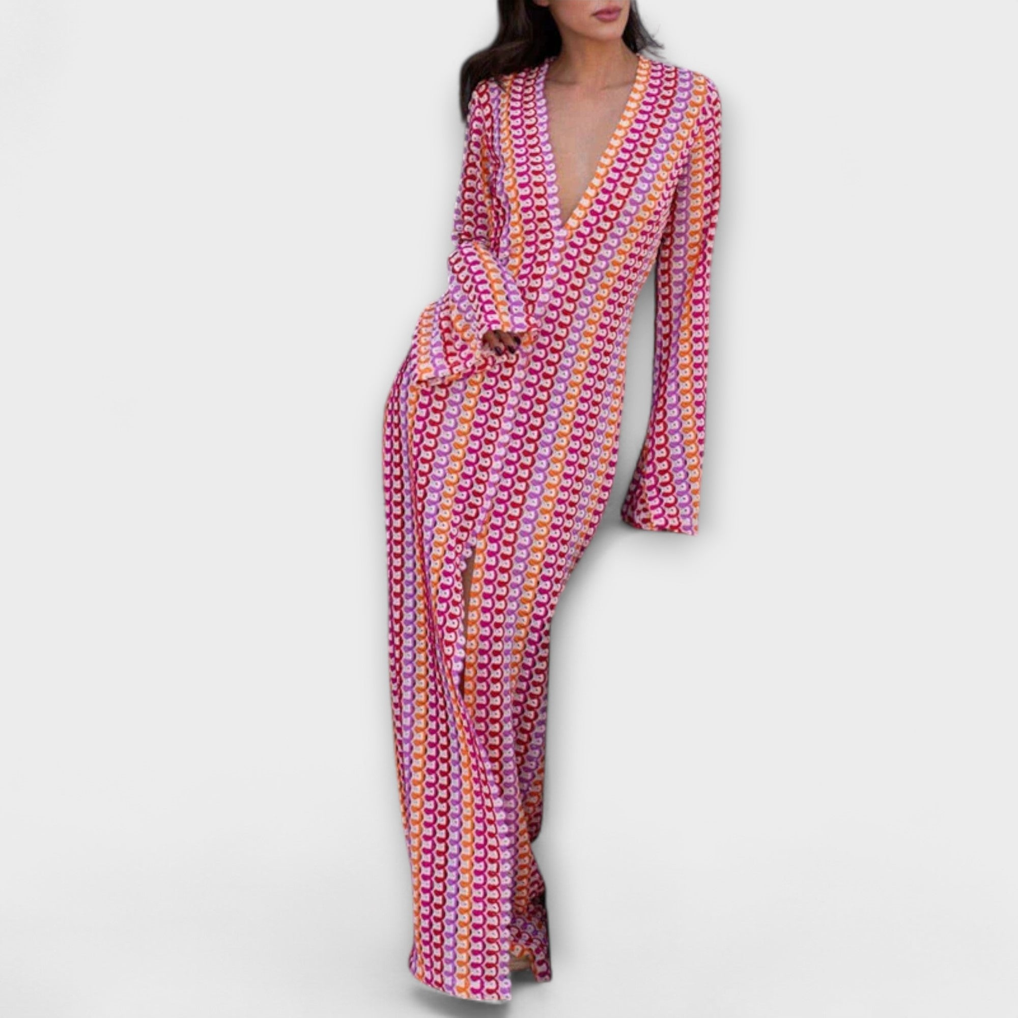 Eliora – Maxikleid mit V-Ausschnitt und Urlaubsflair