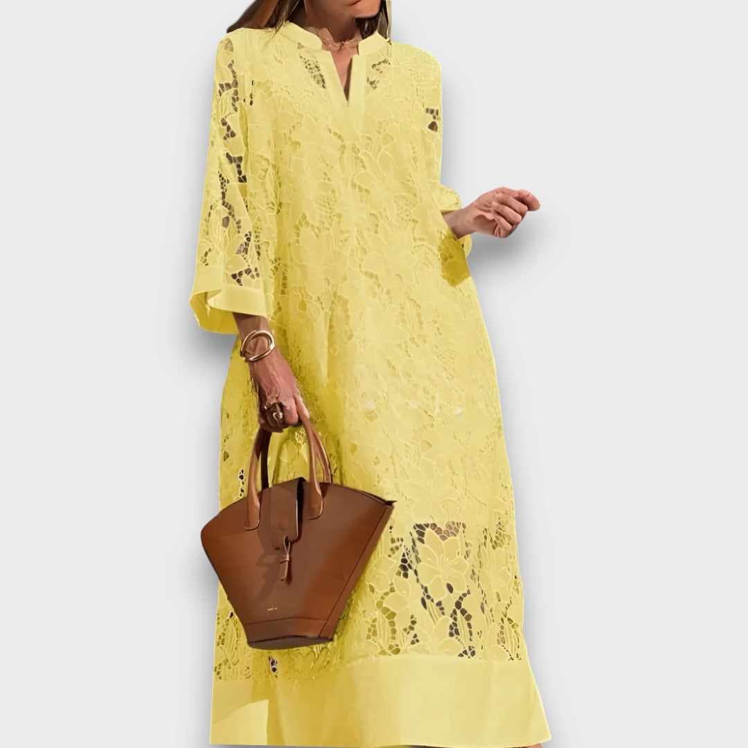 Ismee – Luftiges Kleid mit Print und kurzen Ärmeln - Emma Fioretti